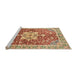 Sideview of Machine Washable Abstract Red Rug, wshabs3542