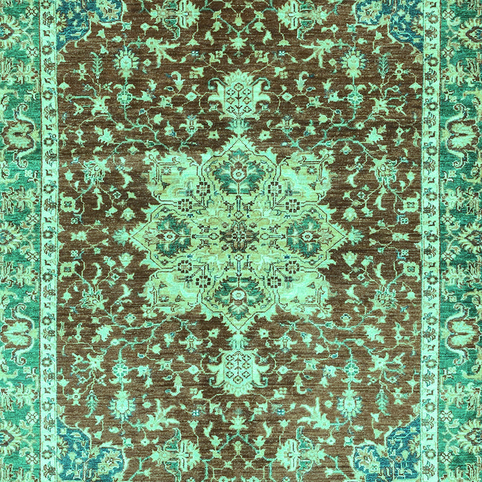 Machine Washable Abstract Turquoise Modern Area Rugs, wshabs3542turq