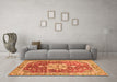 Machine Washable Abstract Orange Modern Area Rugs in a Living Room, wshabs3542org