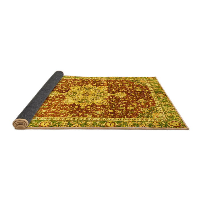 Sideview of Abstract Yellow Modern Rug, abs3542yw