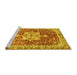 Sideview of Machine Washable Abstract Yellow Modern Rug, wshabs3542yw