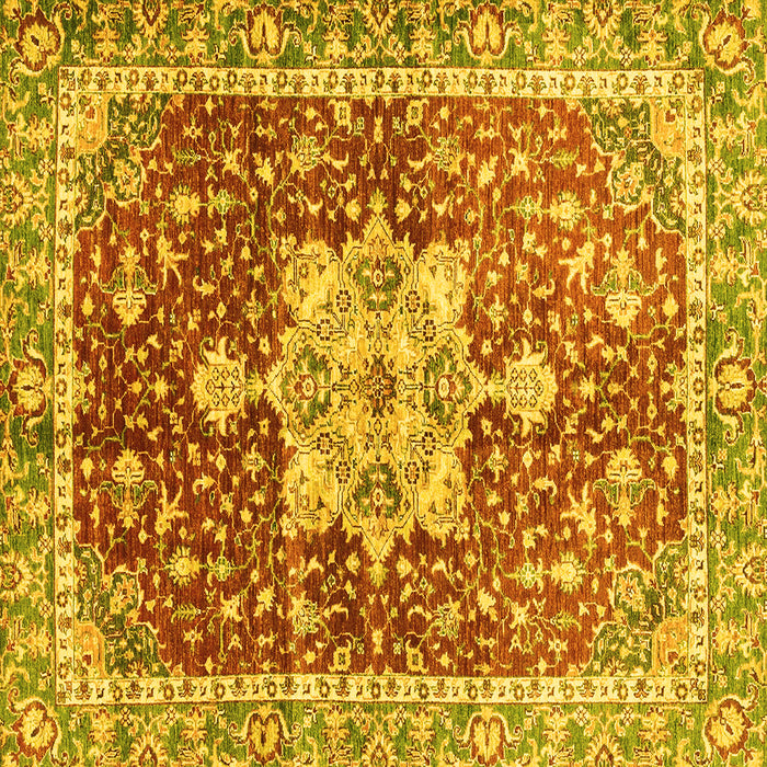 Square Machine Washable Abstract Yellow Modern Rug, wshabs3542yw