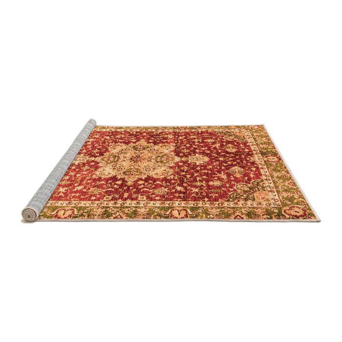 Sideview of Machine Washable Abstract Orange Modern Area Rugs, wshabs3542org