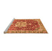 Sideview of Machine Washable Abstract Orange Modern Area Rugs, wshabs3542org