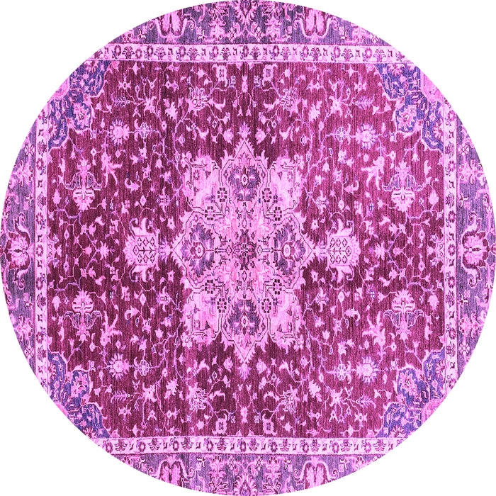 Round Machine Washable Abstract Purple Modern Area Rugs, wshabs3542pur