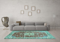 Machine Washable Abstract Light Blue Modern Rug, wshabs3542lblu