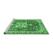 Sideview of Machine Washable Abstract Emerald Green Modern Area Rugs, wshabs3542emgrn