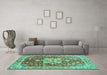 Machine Washable Abstract Turquoise Modern Area Rugs in a Living Room,, wshabs3542turq