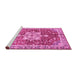 Sideview of Machine Washable Abstract Pink Modern Rug, wshabs3542pnk