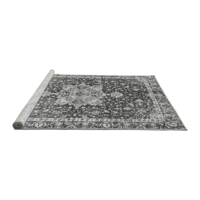 Sideview of Machine Washable Abstract Gray Modern Rug, wshabs3542gry