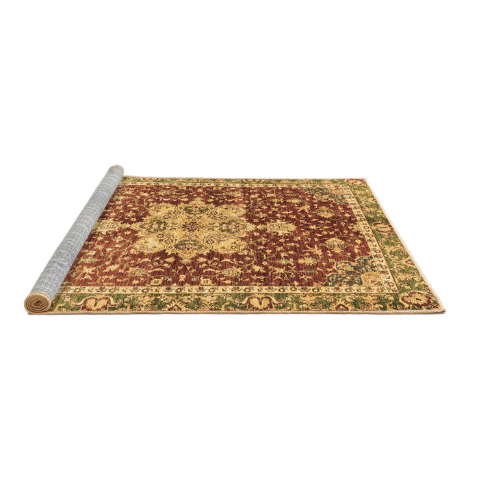 Sideview of Machine Washable Abstract Brown Modern Rug, wshabs3542brn