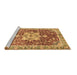 Sideview of Machine Washable Abstract Brown Modern Rug, wshabs3542brn