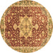 Round Machine Washable Abstract Brown Modern Rug, wshabs3542brn