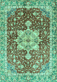 Abstract Turquoise Modern Rug, abs3542turq