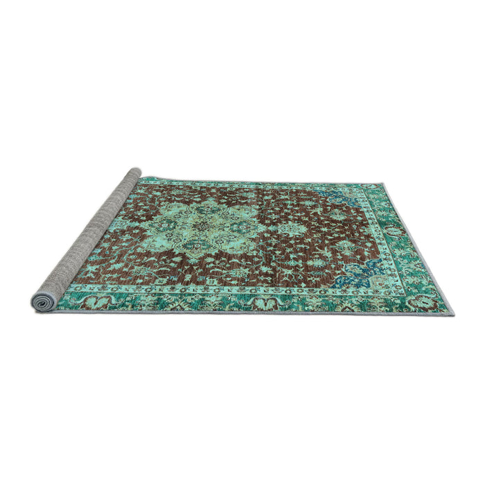 Sideview of Machine Washable Abstract Light Blue Modern Rug, wshabs3542lblu