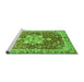 Sideview of Machine Washable Abstract Green Modern Area Rugs, wshabs3542grn