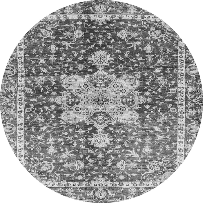 Round Machine Washable Abstract Gray Modern Rug, wshabs3542gry