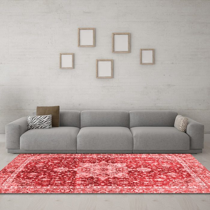 Modern Red Washable Rugs