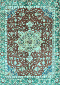 Abstract Light Blue Modern Rug, abs3542lblu