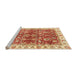 Sideview of Machine Washable Abstract Fire Red Rug, wshabs3543