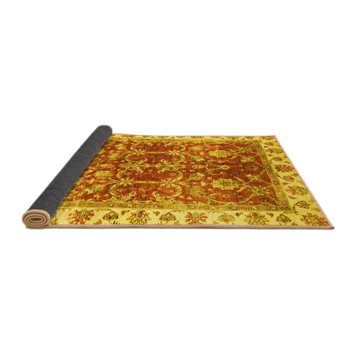 Sideview of Abstract Yellow Modern Rug, abs3543yw