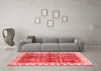 Machine Washable Abstract Red Modern Rug, wshabs3543red