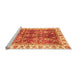 Sideview of Machine Washable Abstract Orange Modern Area Rugs, wshabs3543org