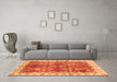 Machine Washable Abstract Orange Modern Area Rugs in a Living Room, wshabs3543org