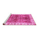 Sideview of Machine Washable Abstract Pink Modern Rug, wshabs3543pnk