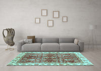 Machine Washable Abstract Light Blue Modern Rug, wshabs3543lblu