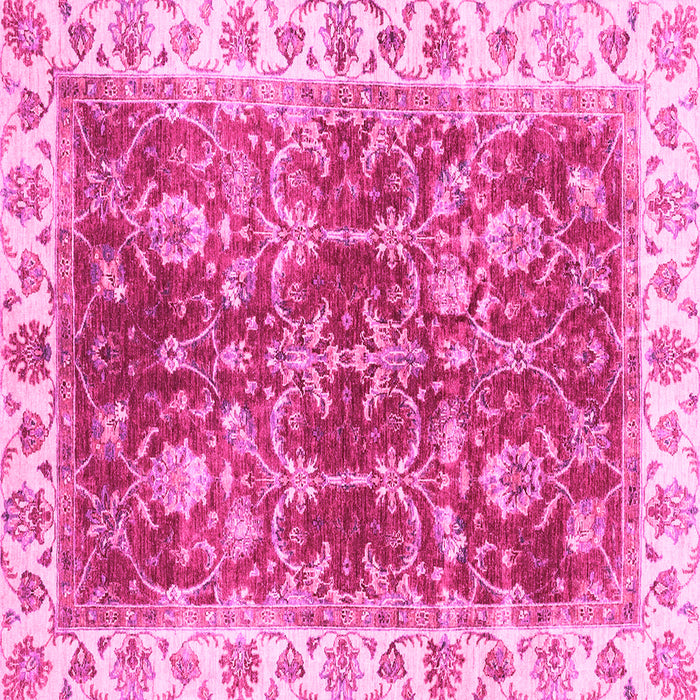 Square Machine Washable Abstract Pink Modern Rug, wshabs3543pnk