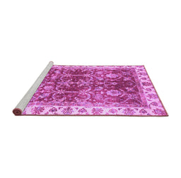 Sideview of Machine Washable Abstract Purple Modern Area Rugs, wshabs3543pur