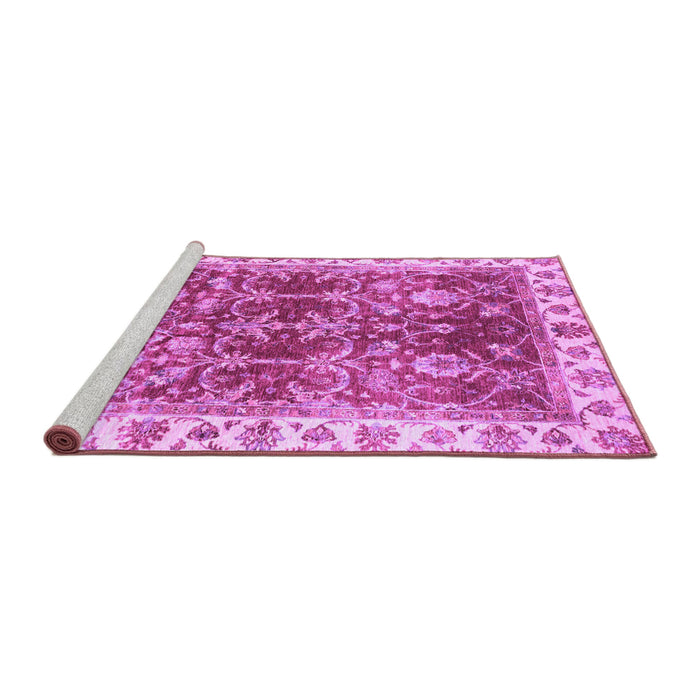 Sideview of Machine Washable Abstract Purple Modern Area Rugs, wshabs3543pur