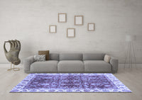 Machine Washable Abstract Blue Modern Rug, wshabs3543blu