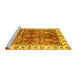 Sideview of Machine Washable Abstract Yellow Modern Rug, wshabs3543yw