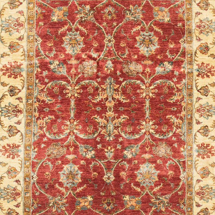 Machine Washable Abstract Fire Red Rug, wshabs3543