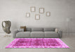 Machine Washable Abstract Purple Modern Area Rugs in a Living Room, wshabs3543pur