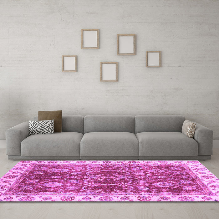 Machine Washable Abstract Purple Modern Area Rugs in a Living Room, wshabs3543pur