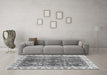 Machine Washable Abstract Gray Modern Rug in a Living Room,, wshabs3543gry