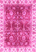 Machine Washable Abstract Pink Modern Rug, wshabs3543pnk