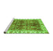 Sideview of Machine Washable Abstract Green Modern Area Rugs, wshabs3543grn