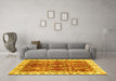 Machine Washable Abstract Yellow Modern Rug in a Living Room, wshabs3543yw