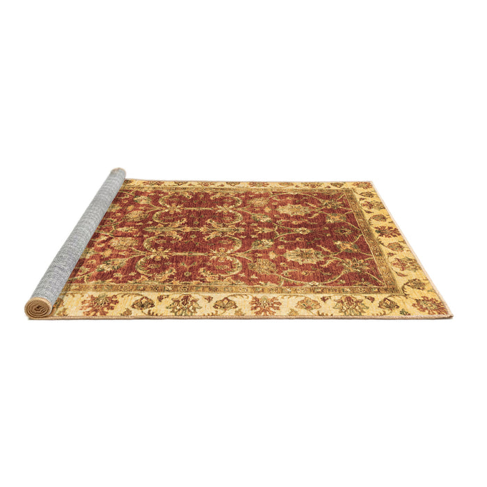 Sideview of Machine Washable Abstract Brown Modern Rug, wshabs3543brn
