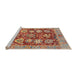 Sideview of Machine Washable Abstract Camel Brown Rug, wshabs3544