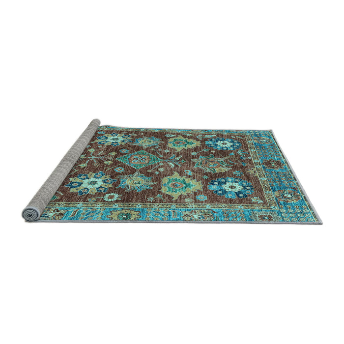 Sideview of Machine Washable Abstract Light Blue Modern Rug, wshabs3544lblu