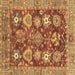 Square Machine Washable Abstract Brown Modern Rug, wshabs3544brn