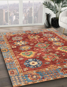 Abstract Camel Brown Modern Rug in Family Room, abs3544