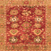 Square Machine Washable Abstract Orange Modern Area Rugs, wshabs3544org