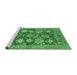 Sideview of Machine Washable Abstract Emerald Green Modern Area Rugs, wshabs3544emgrn