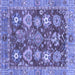 Square Abstract Blue Modern Rug, abs3544blu